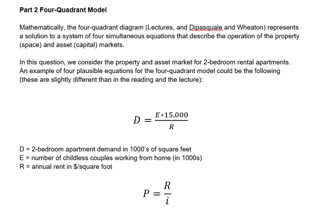 Solved Part 2 Four-Quadrant Model Mathematically, the | Chegg.com