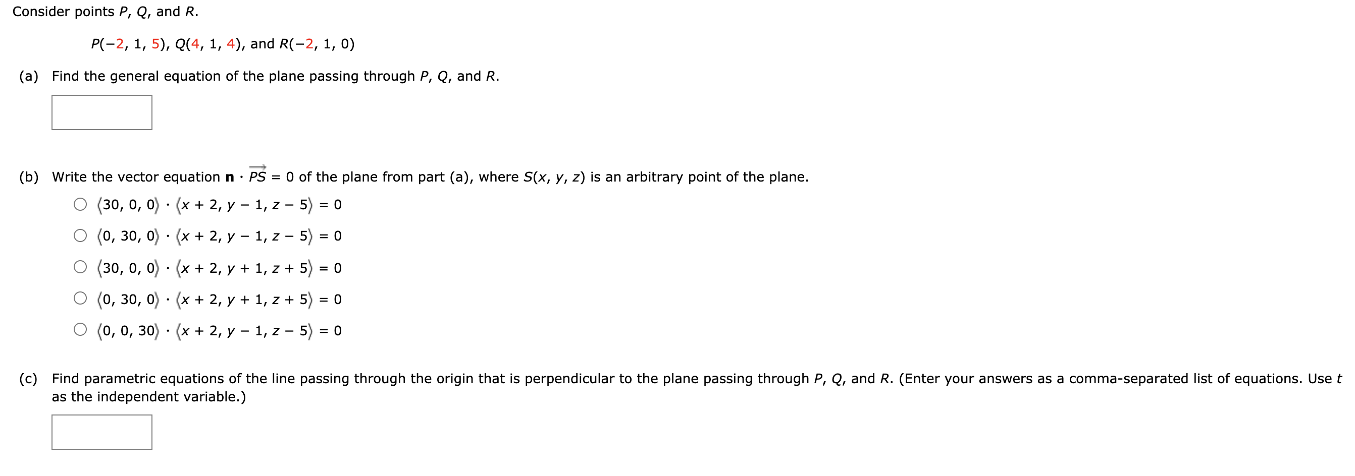 Solved Consider Points P Q And R P 2 1 5 Q 4 1 Chegg Com