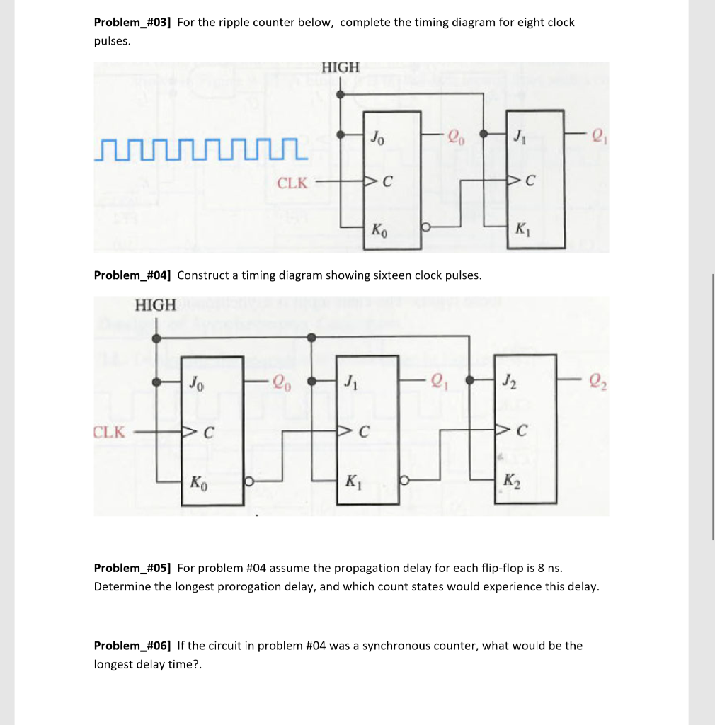 Problem_#03] For the ripple counter below, complete | Chegg.com