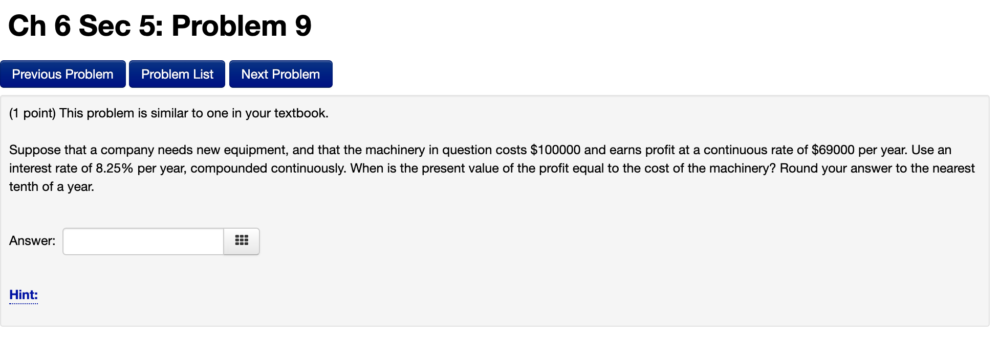 Solved Ch 6 Sec 5: Problem 9 Previous Problem Problem List | Chegg.com