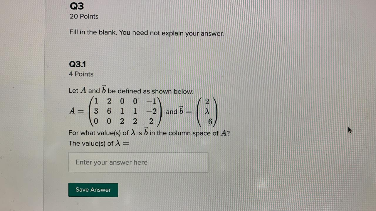 Solved Q3 20 Points Fill in the blank. You need not explain | Chegg.com