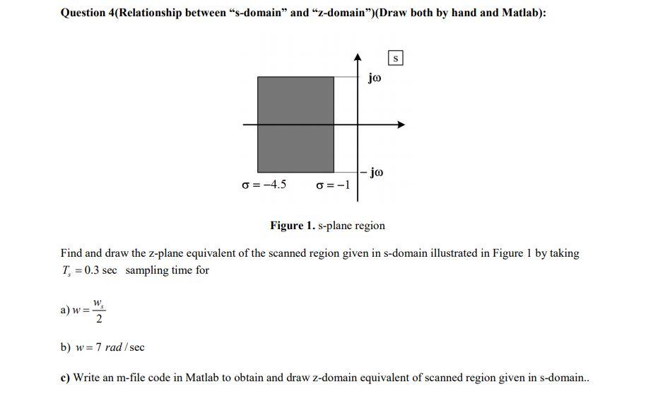 Question 4 Relationship Between S Domain And Chegg Com