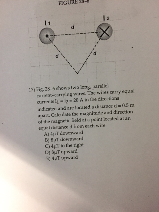 Solved Shows Two Long, Parallel Current-carrying Wires. | Chegg.com