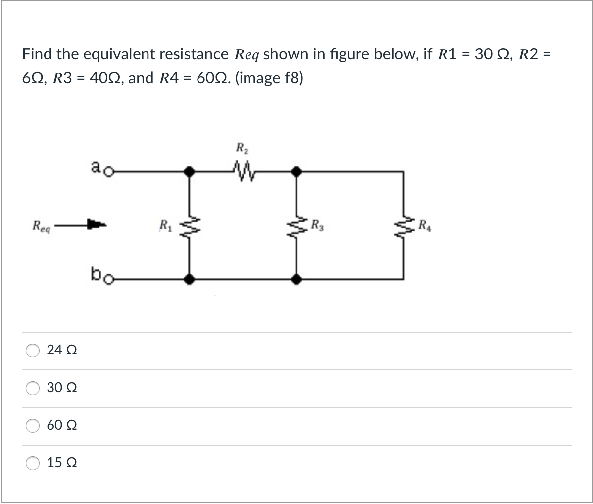 Solved Find The Equivalent Resistance 𝑅𝑒𝑞 Shown In Figure