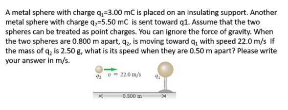 Solved A Metal Sphere With Charge Q =3.00 Mc Is Placed On An | Chegg.com