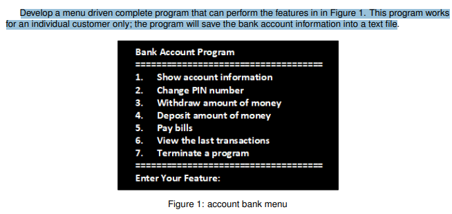 Solved Develop a menu driven complete program that can | Chegg.com