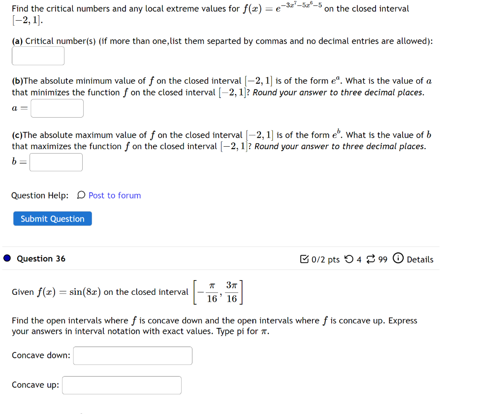 Solved Find the critical numbers and any local extreme | Chegg.com