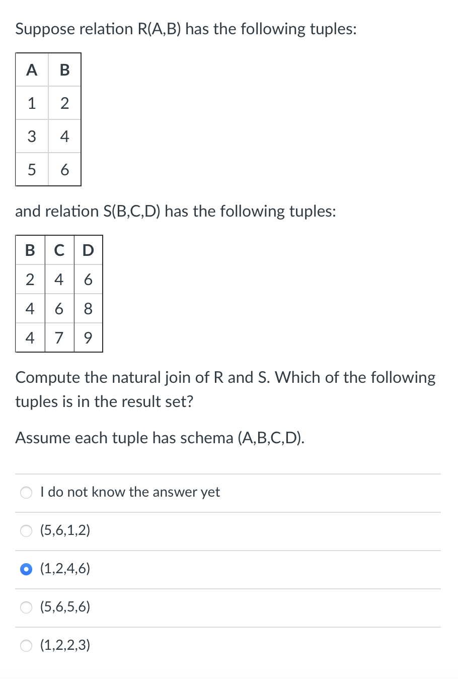 Solved Suppose Relation R(A,B) Has The Following Tuples: And | Chegg.com