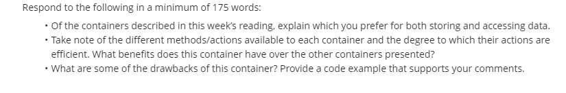 Solved Respond to the following in a minimum of 175 words: | Chegg.com