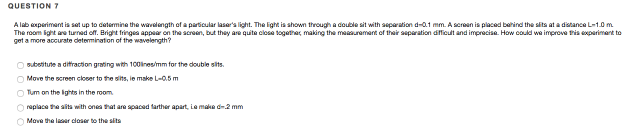 Solved QUESTION 7 A lab experiment is set up to determine | Chegg.com