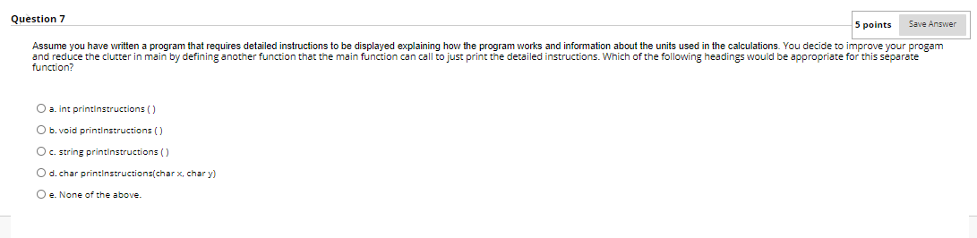 Solved Question 7 5 points Save Answer Assume you have | Chegg.com