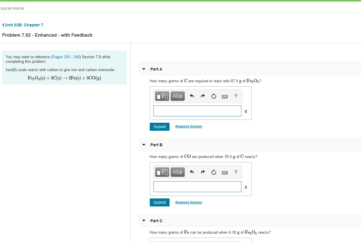 Solved Course Home | Chegg.com