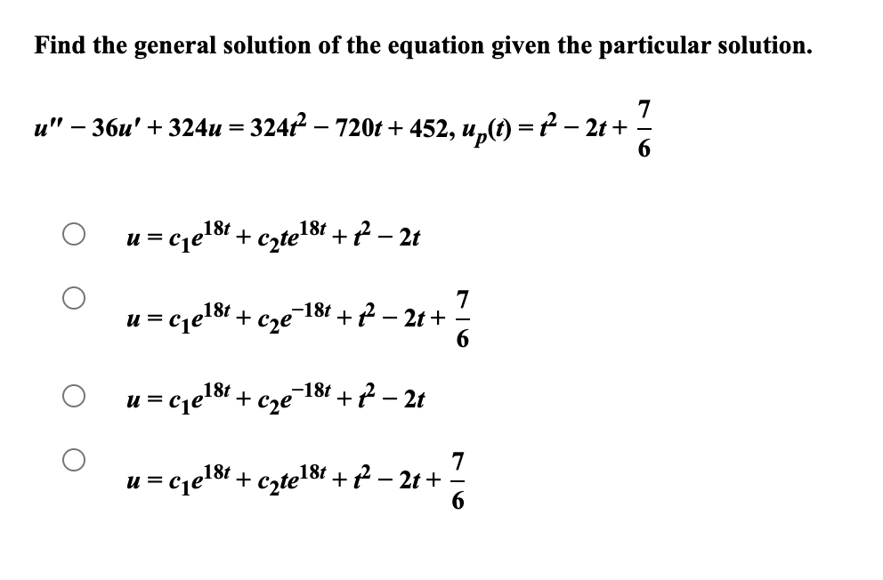 Solved Find the general solution of the equation given the | Chegg.com