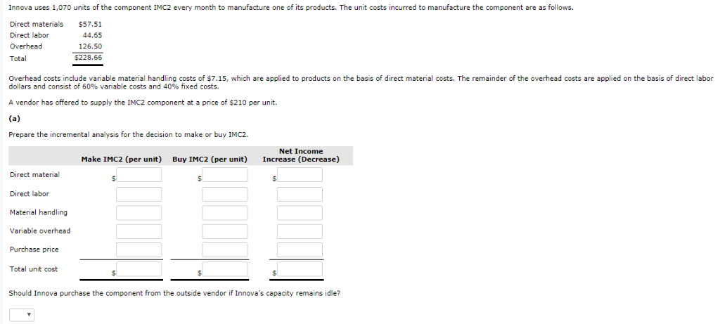 Solved Innova uses 1,070 units of the component IMC2 every | Chegg.com