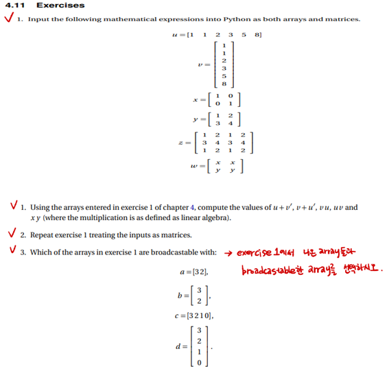 Solved 1. Using the arrays entered in exercise 1 of chapter | Chegg.com