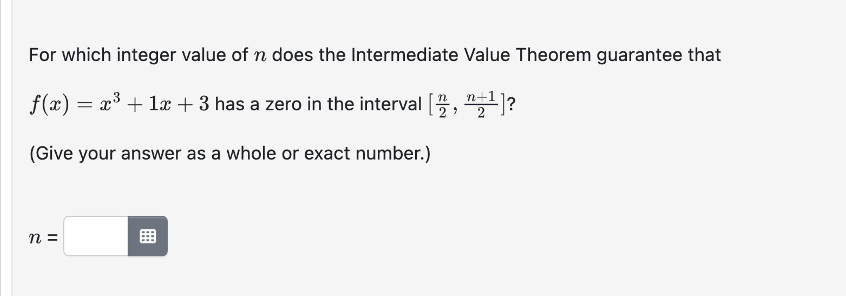 find the value of n where n is an integer and