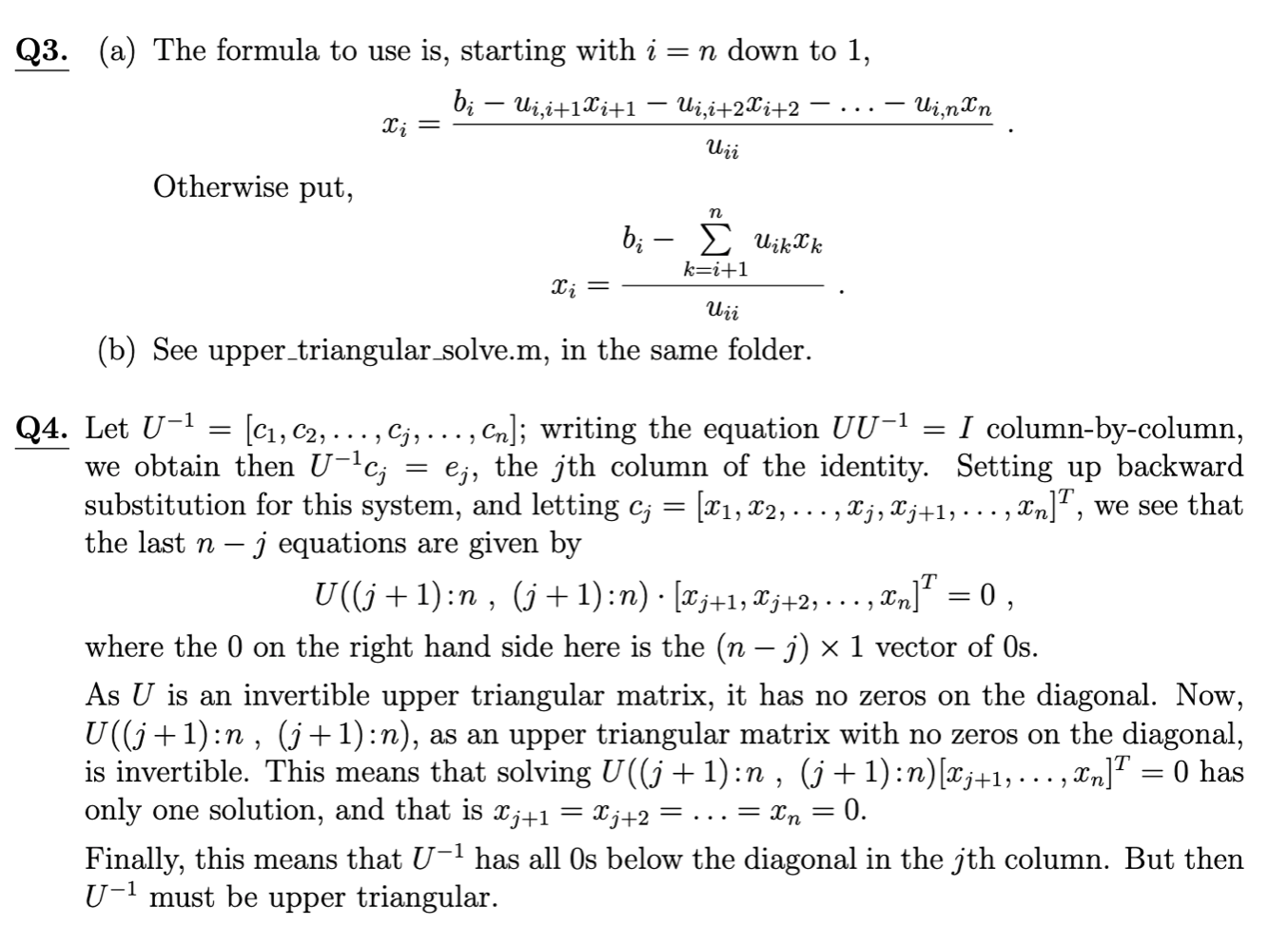 Prove That The Lu Factorization Is Unique By Chegg Com