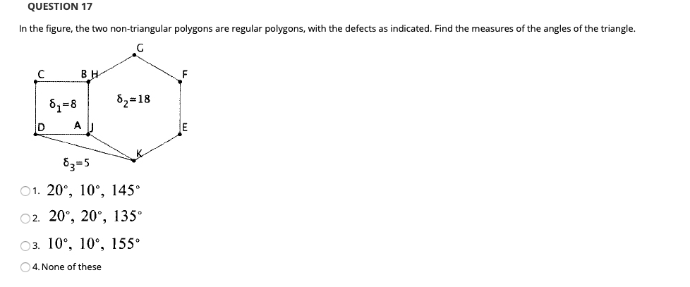 Solved QUESTION 17 In the figure, the two non-triangular | Chegg.com