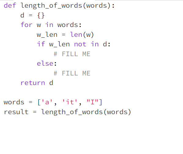 Solved Problem Statement: Write a function length_of_words | Chegg.com