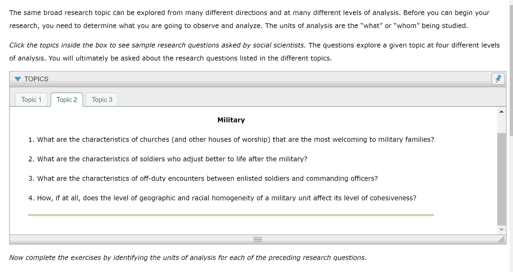 Solved The Same Broad Research Topic Can Be Explored From Chegg Com