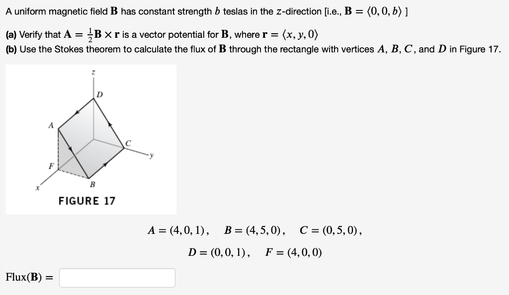 Solved A Uniform Magnetic Field B Has Constant Strength B | Chegg.com