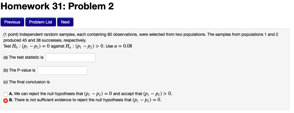 Solved Homework 31: Problem 1 Previous Problem List Next (1 | Chegg.com