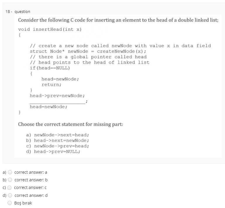 Solved 18 - question Consider the following C code for | Chegg.com