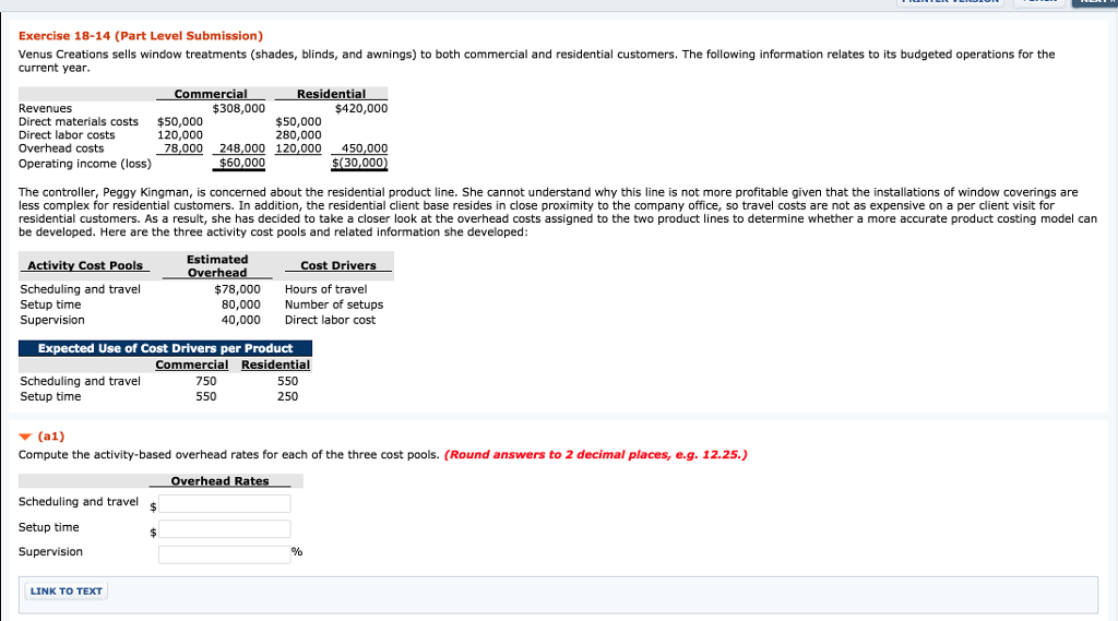 Solved LINK TO TEXT Oetermine the overhead cost assigned to