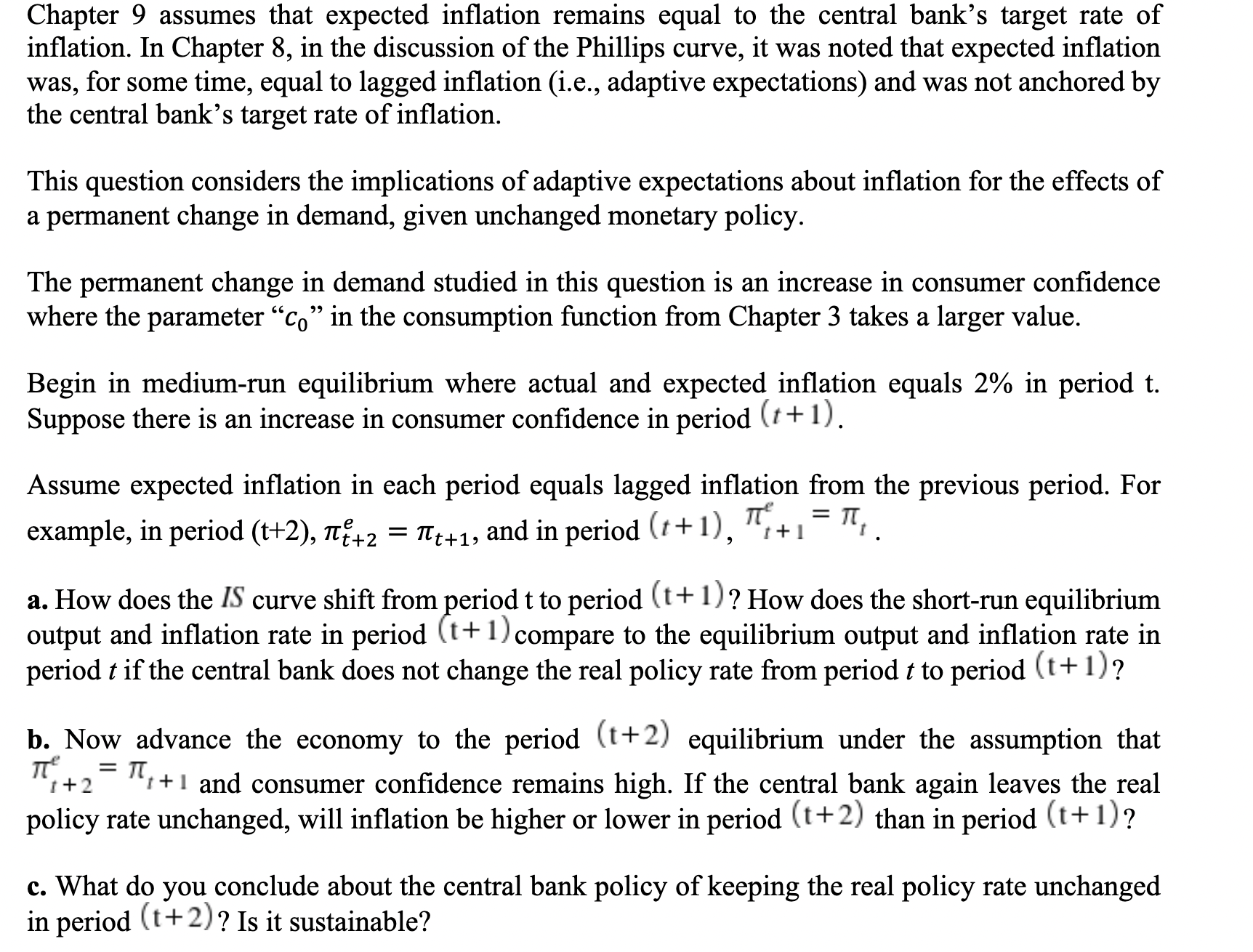 Solved Chapter 9 Assumes That Expected Inflation Remains | Chegg.com