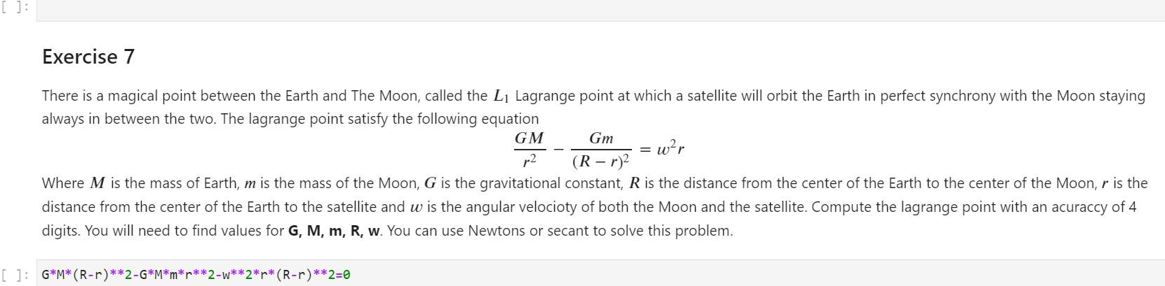 Solved [ ]: Exercise 7 There is a magical point between the | Chegg.com