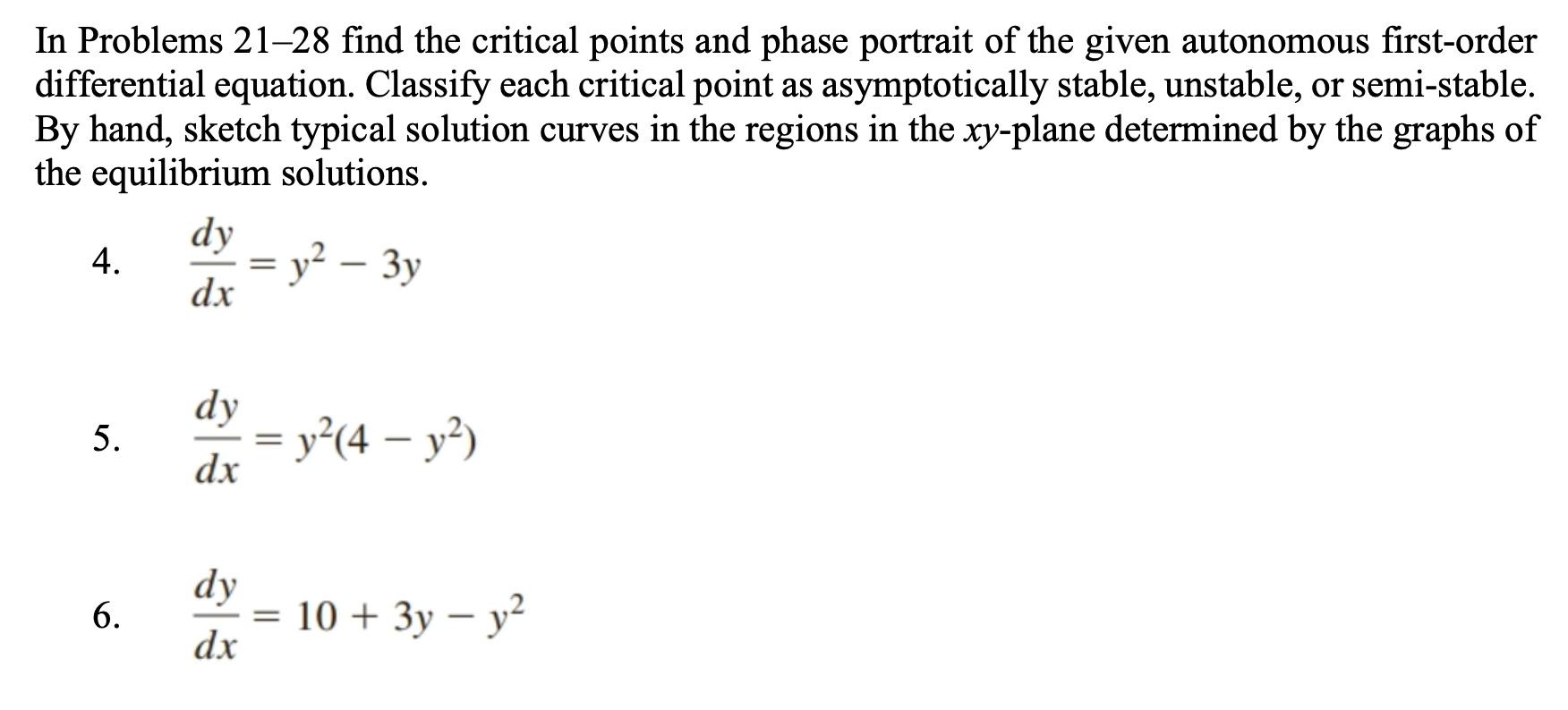 Solved In Problems 21–28 find the critical points and phase | Chegg.com