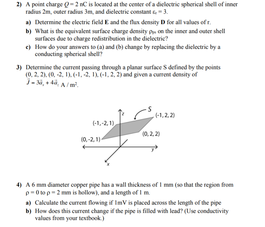 Solved 2) A point charge O-2 nC is located at the center of | Chegg.com