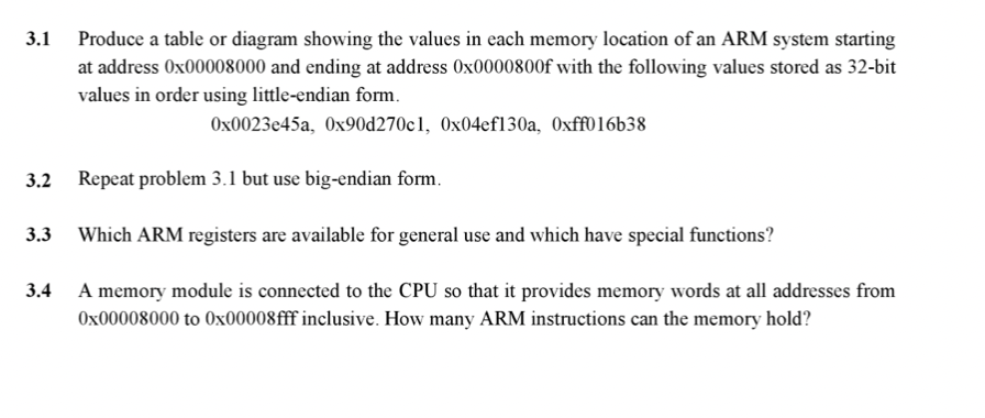 3.1 Produce a table or diagram showing the values in | Chegg.com