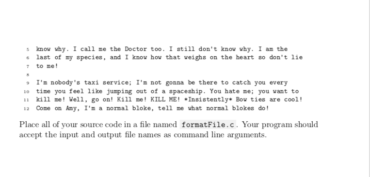 Write a C program that processes a text file and | Chegg.com