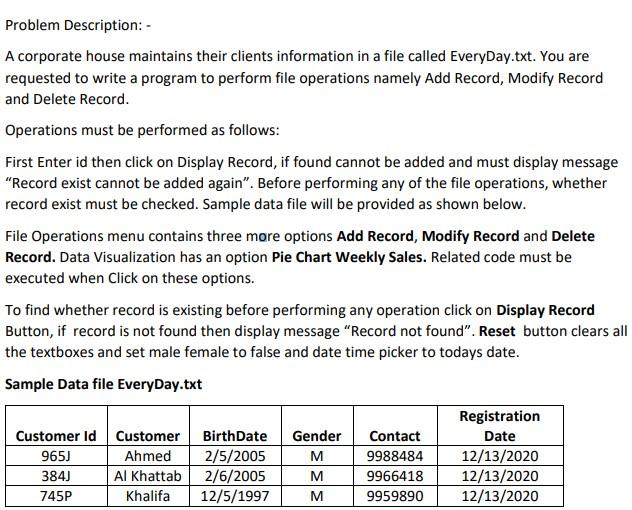 Solved just want code Use visual basic The program reads | Chegg.com