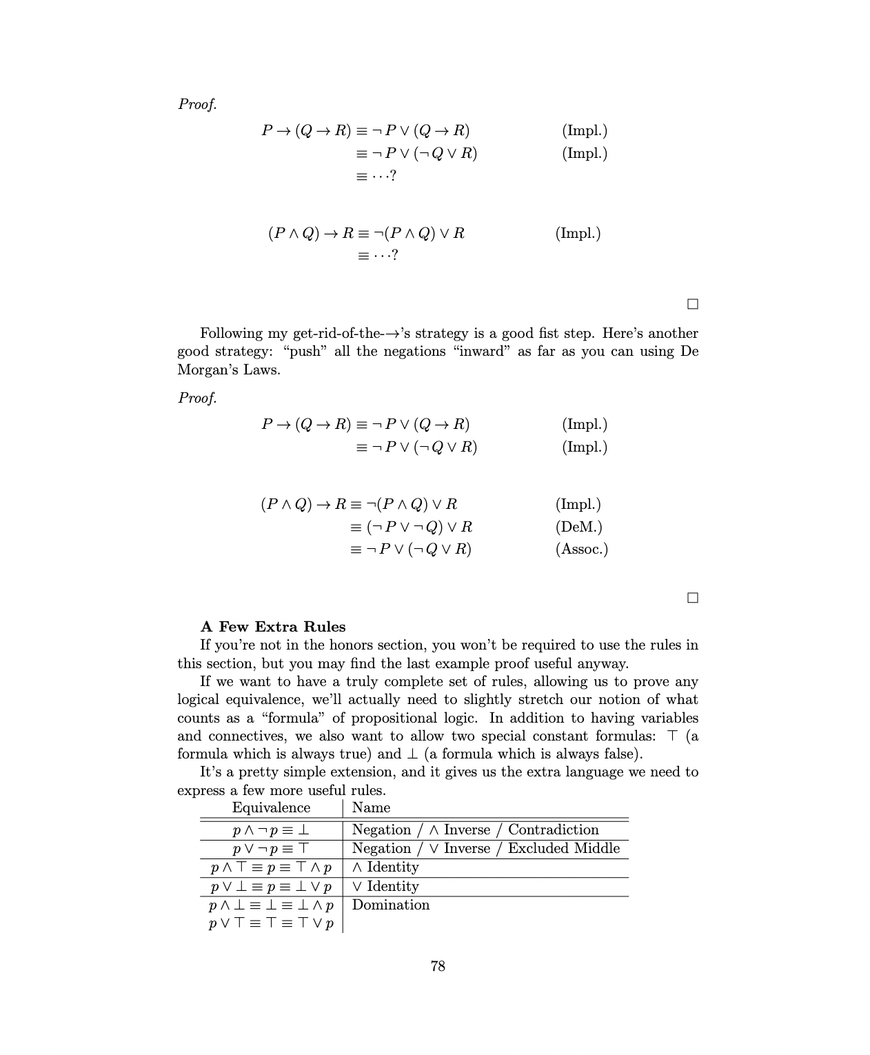 Solved P→(Q→R)≡¬P∨(Q→R) (Impl.) ≡¬P∨(¬Q∨R) (Impl.) | Chegg.com