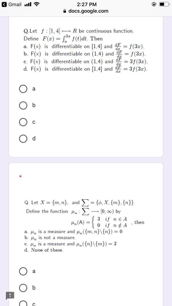 Solved Gmail Il 2 27 Pm Docs Google Com Q Let F 1 4 R Be Chegg Com