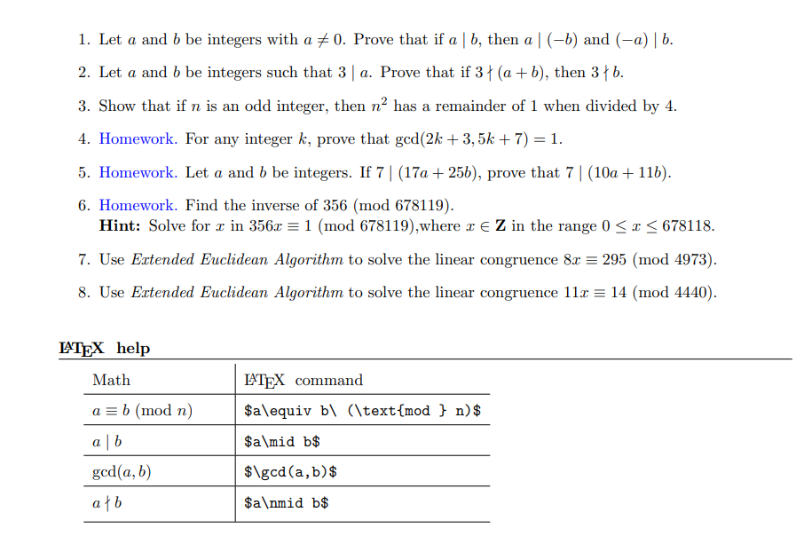 Solved A 1. Let A And B Be Integers With A +0. Prove That If | Chegg.com