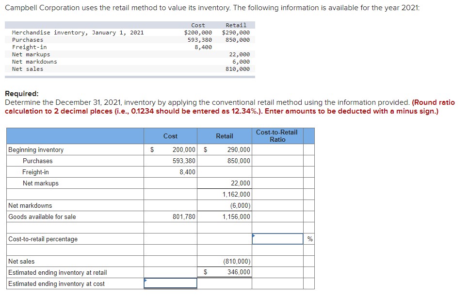 Solved Required: Determine the December 31, 2021, inventory | Chegg.com