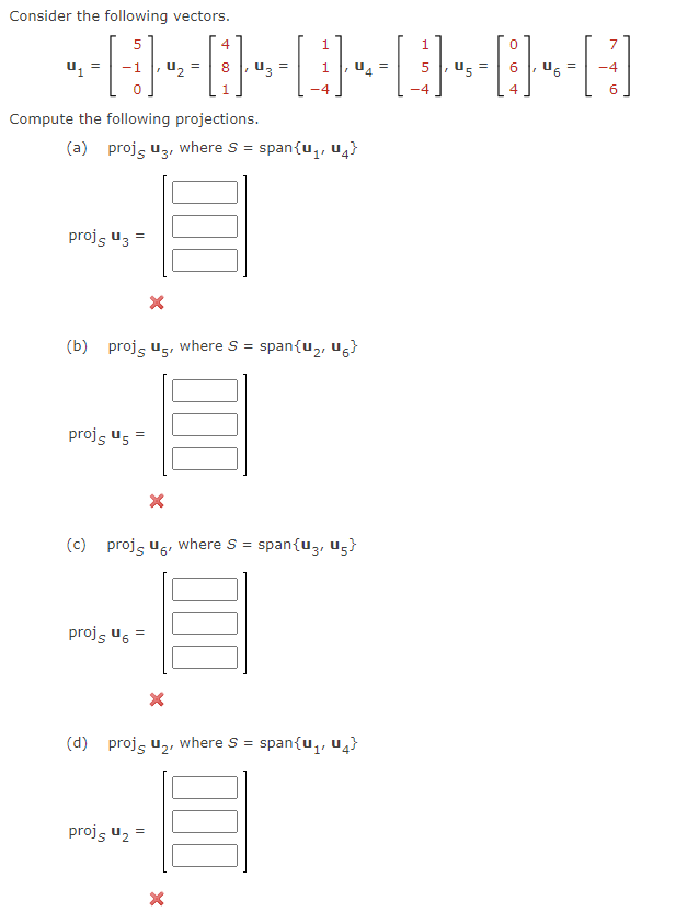 Solved Consider The Following Vectors. | Chegg.com