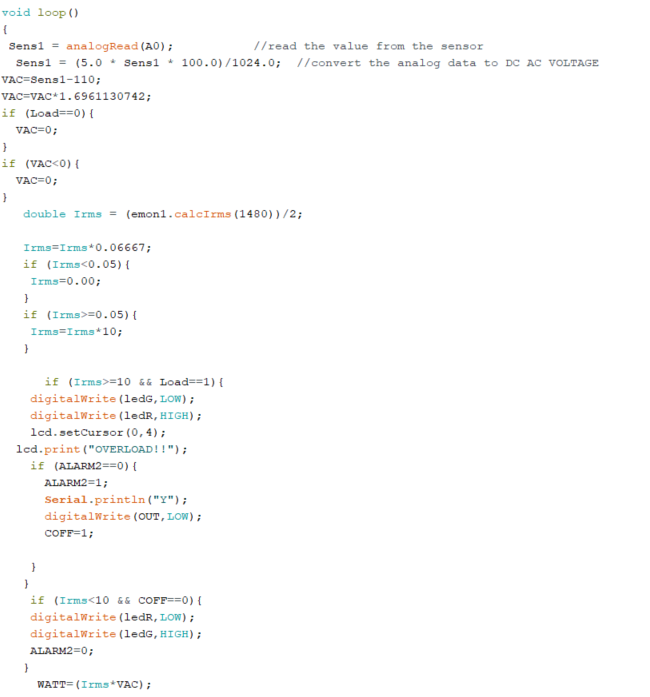 Solved Below is a power meter arduino coding, can | Chegg.com