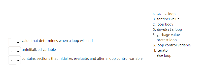 Solved A While Loop B Sentinel Value C Loop Body D Do Chegg Com