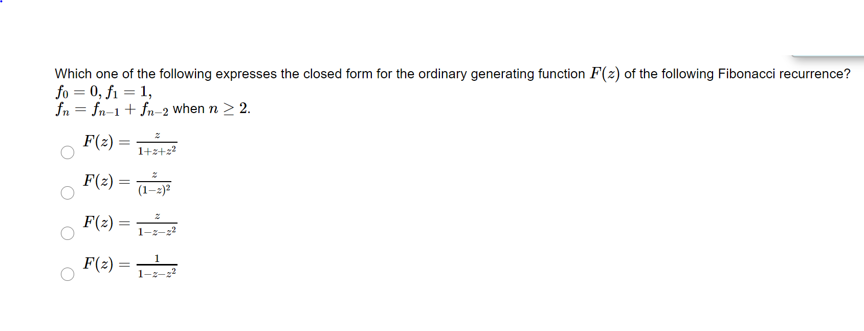Solved Which one of the following expresses the closed form | Chegg.com