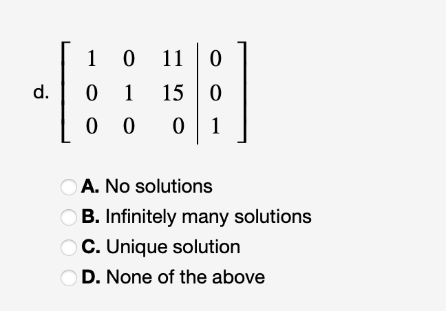 Solved point) The reduced row-echelon forms of the augmented | Chegg.com