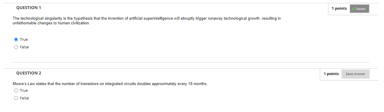 Solved QUESTION 1 1 points Saved The technological | Chegg.com