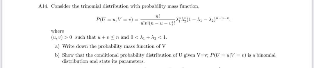 Solved A14. Consider the trinomial distribution with | Chegg.com