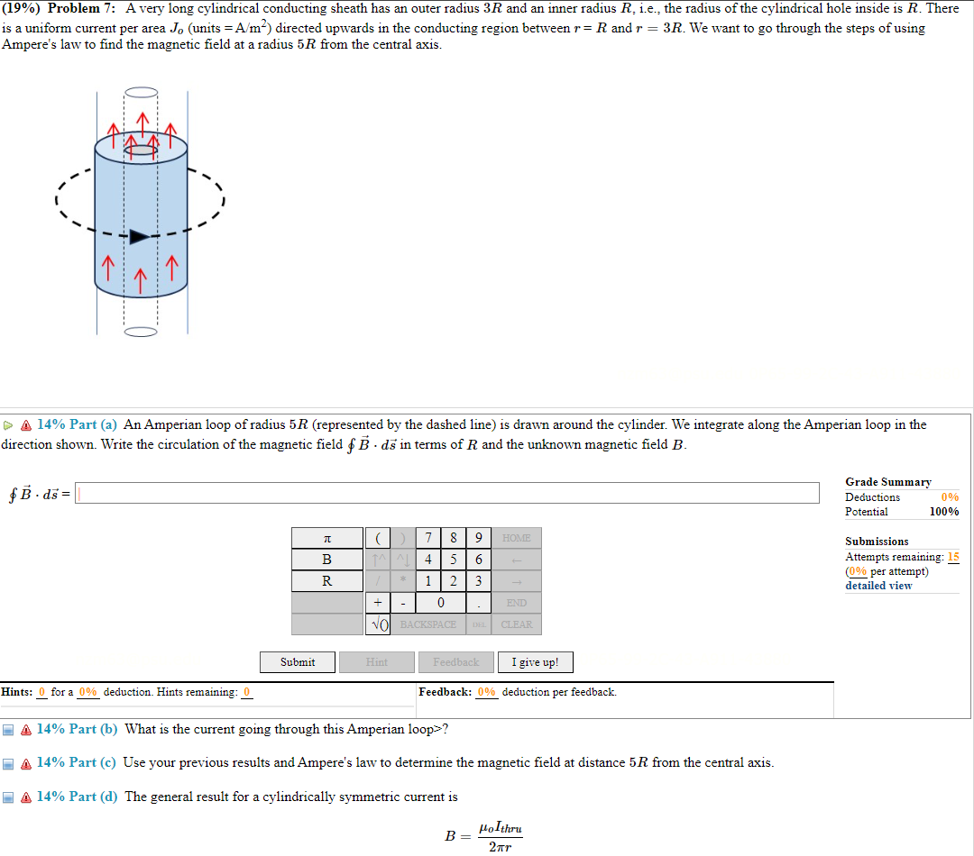 Solved (19%) Problem 7: A very long cylindrical conducting | Chegg.com