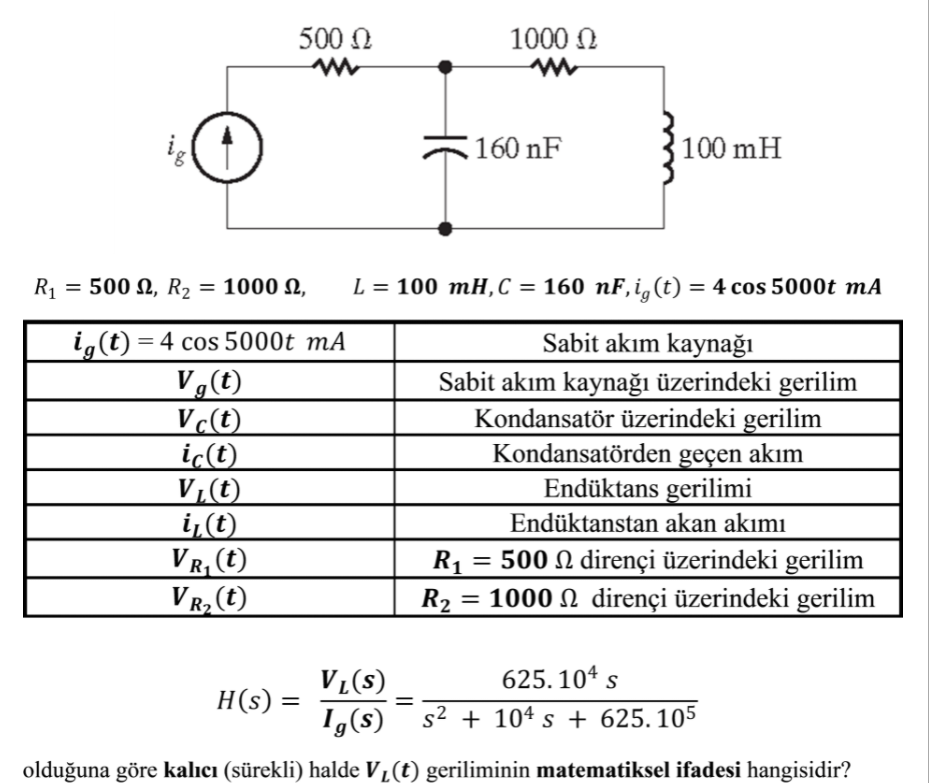 Solved find the mathematical expression of the voltage VL(t) | Chegg.com