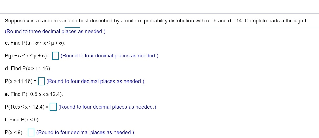 Solved Suppose x is a random variable best described by a | Chegg.com