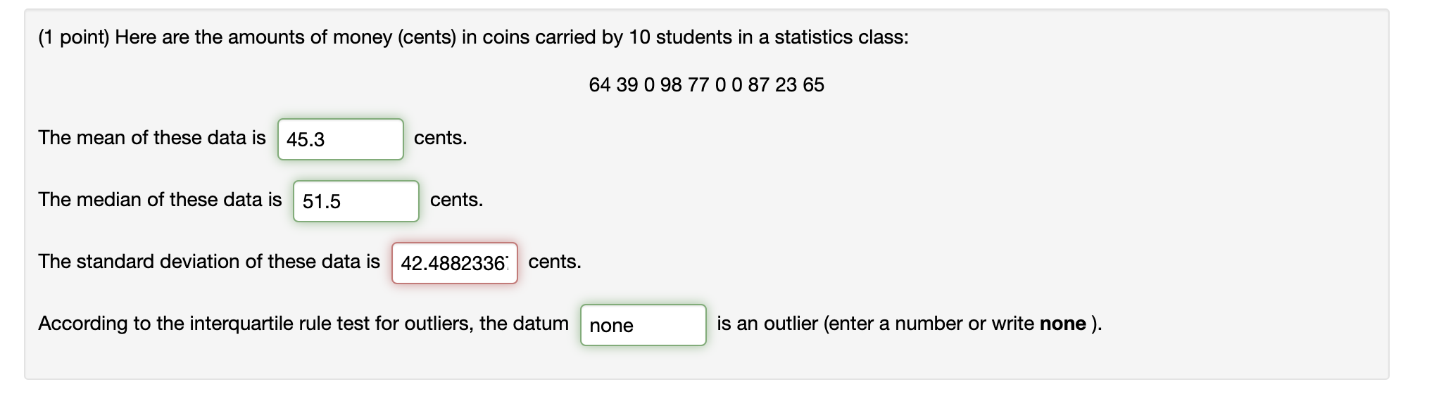 Solved (1 point) This bar graph shows the number of students | Chegg.com